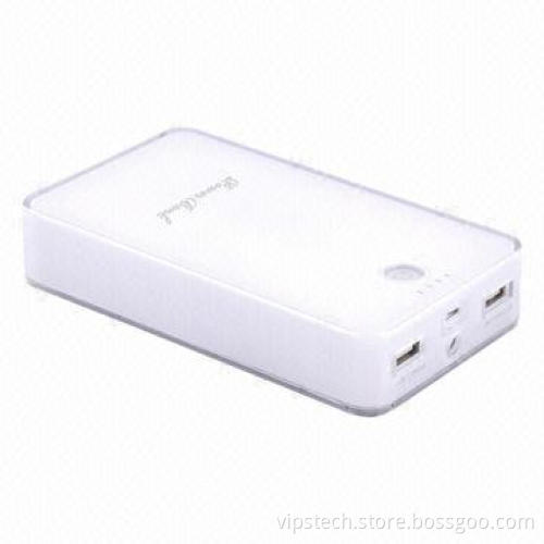 Dual USB Port Power Bank with Crystal Design, Portable Charger for iPhone/Samsung/BlackBerry